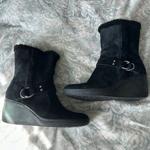 Anne Klein Sport wedge boot AKQUALITY BLACK size 8 new without tags
